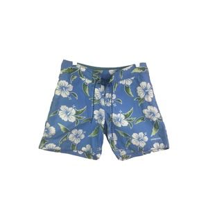 Patagonia Women Board Short Swim trunks Blue White Green Floral Drawstring 5 / S